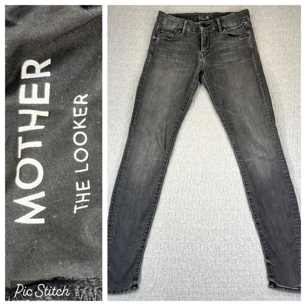 MOTHER The Looker Skinny Dress Jeans Women Size 26X29 mid rise distressed
